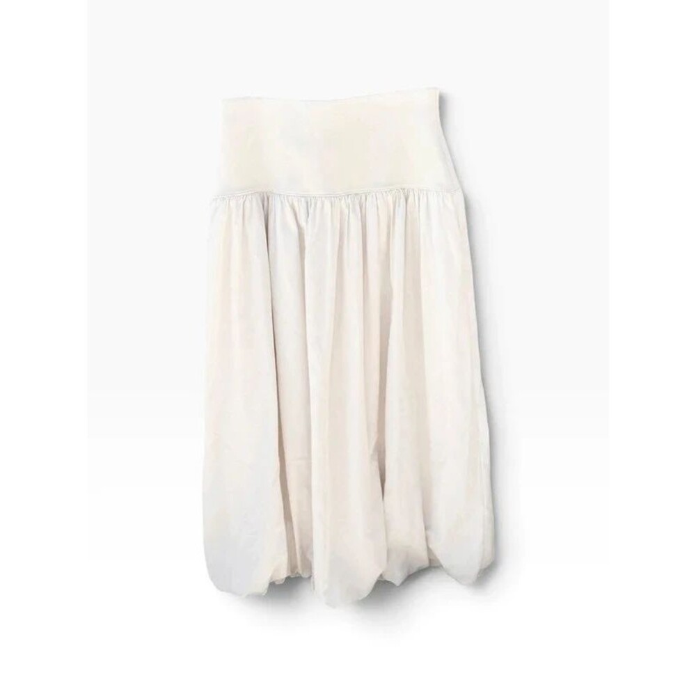Balletcore Minimalist Bubble Skirt Emerson Lang Knit Waist Gathered - L